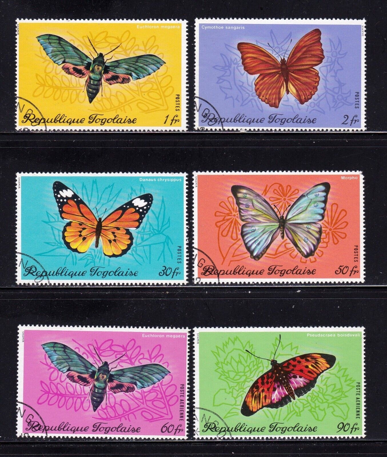 Togo Stamps #754 - 759, Used,  Complete Topical Set, Butterflies