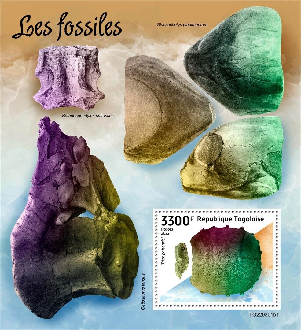 Fossils Mnh Stamps 2022 Togo Souvenir Sheet