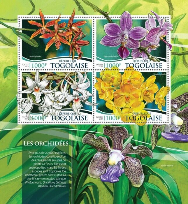 2015 Togo Mnh. Orchids   |  Y&t Code: 4552-4555  |  Michel Code: 6749-6752