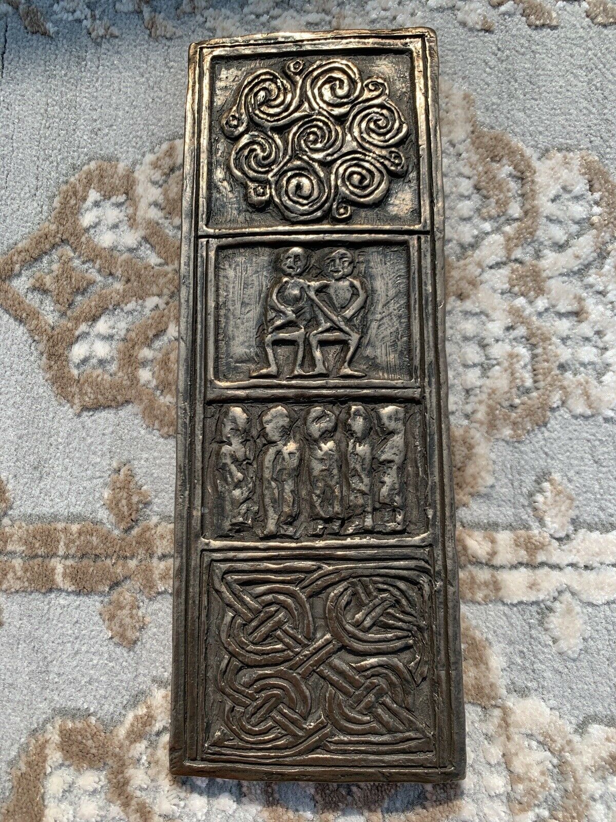Celtic Cross Of Commitment ~wall Plaque~9”~bronze Tone~studio Art~ireland