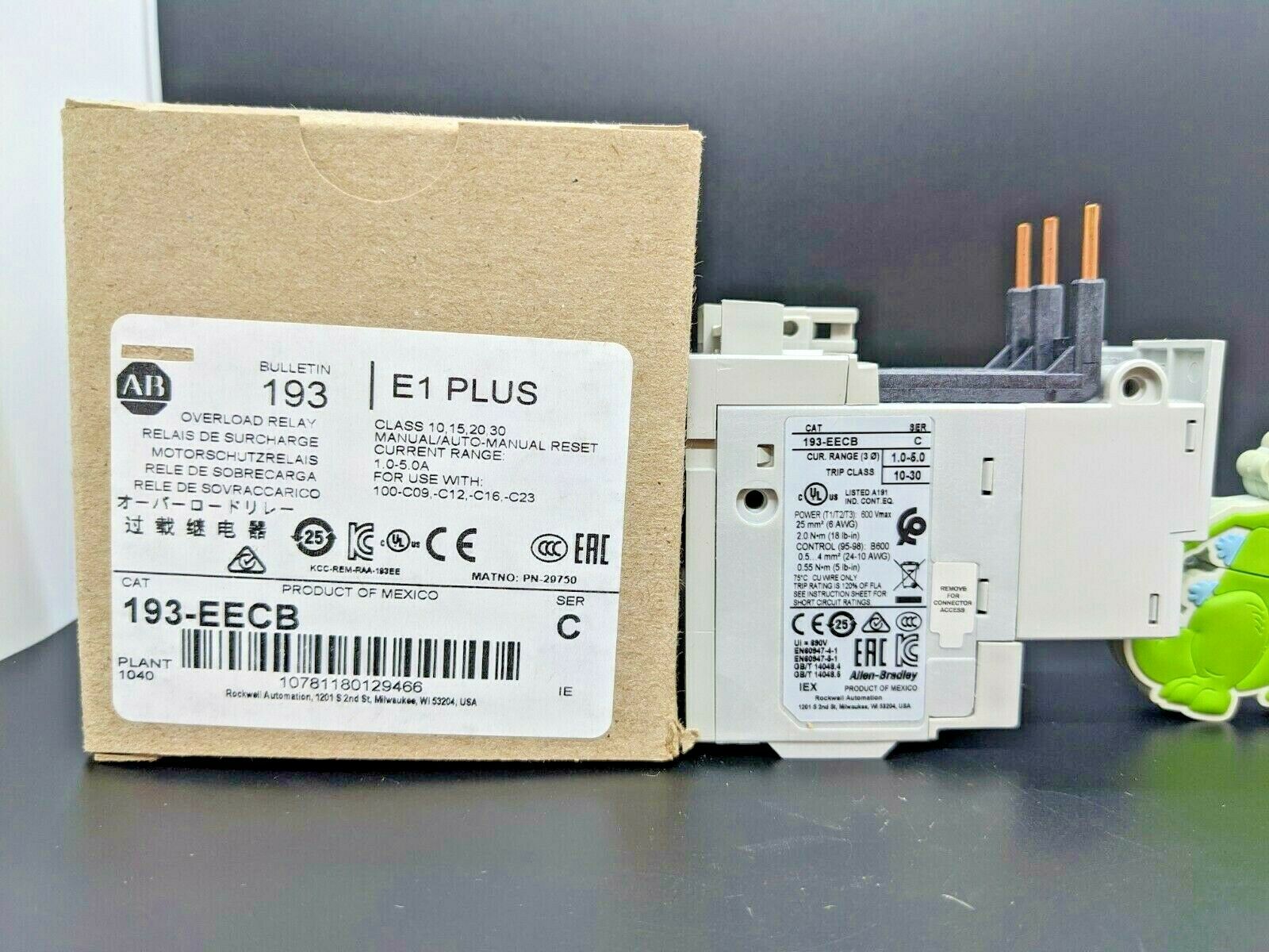 Allen Bradley 193-eecb  Solid State Overload Relay Trip 1.0-5.0a (3 Phase)