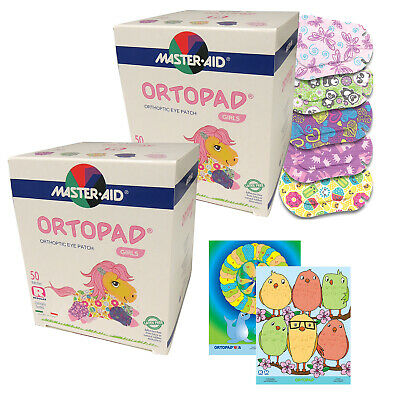 Ortopad® Bamboo 100-pack For Girls, Regular Size, Adhesive Eye Patches, 2 Boxes