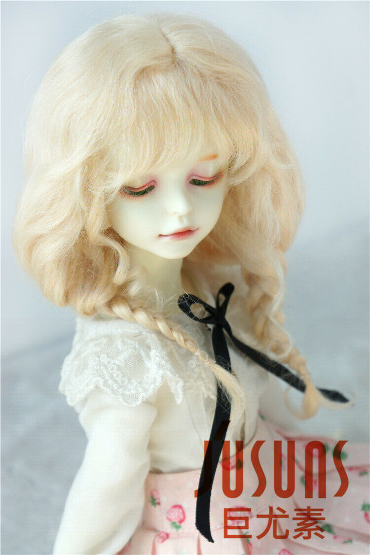 7-8inch Lovely Braids Doll Wigs Msd 1/4 Mohair Girl Bjd Doll Hair Many Colors