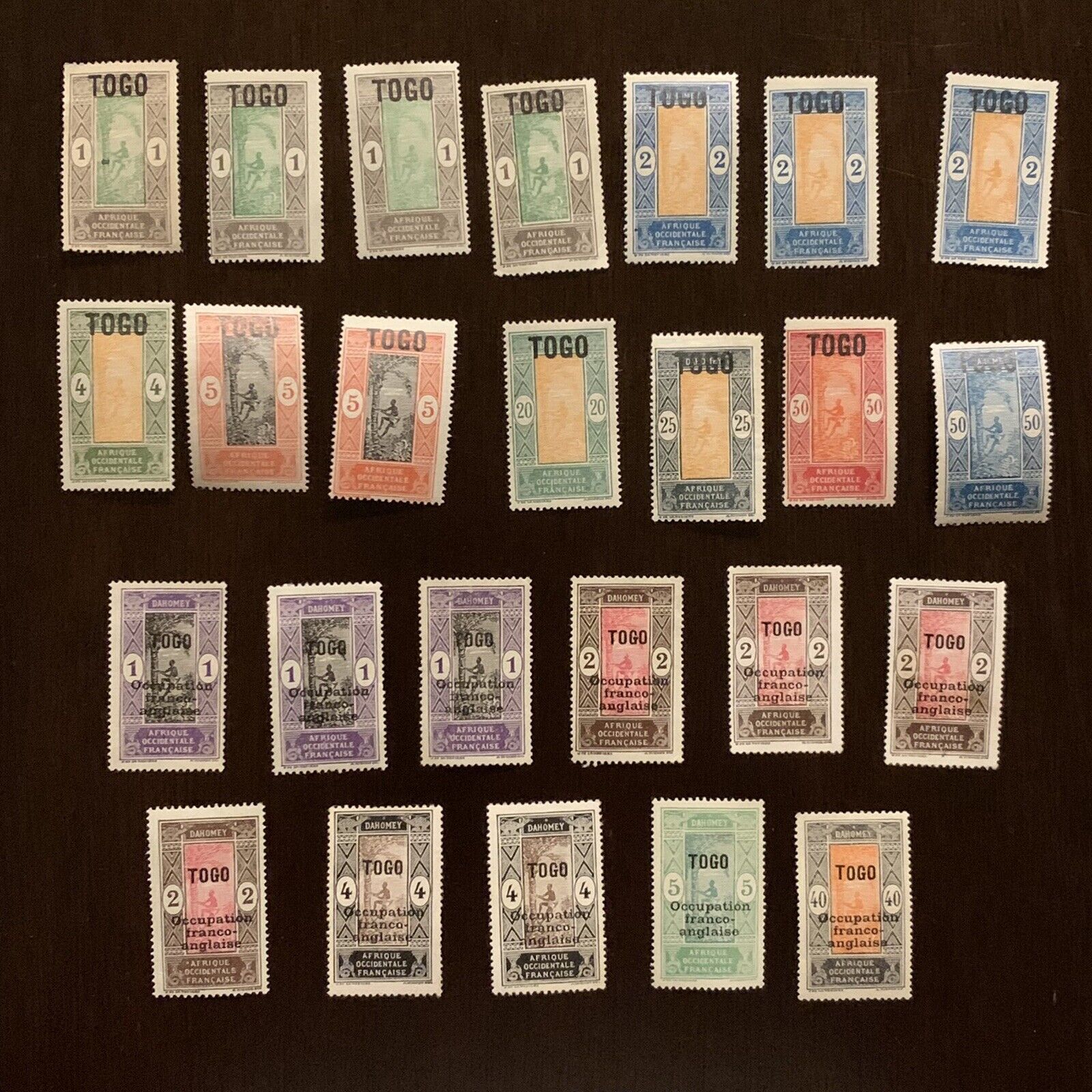 Lot Of Togo Mnh Mh Stamps Overprints Dahomey French Occupation